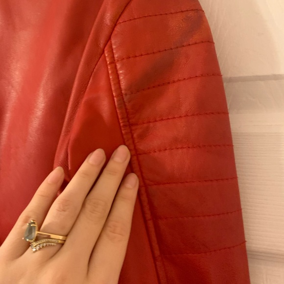 Red Leather Jacket Carrie Hoxton - Picture 6 of 7